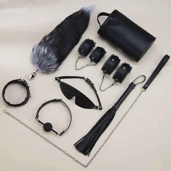 BDSM Eye Mask，Bondage Eye Mask，ZW-040 Lace 8-piece bondage kit (1)