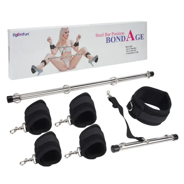 BDSM Kit，BDSM Set，PU-001 Stainless Steel Bondage kit (6)