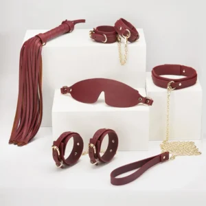 BDSM Kit，BDSM Set，Wine red& Navy blue bondage kit (1)