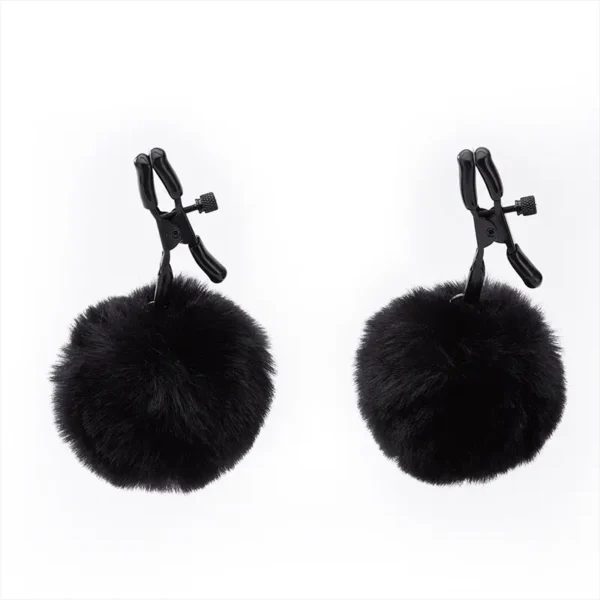 BDSM Nipple Clamps，Plush Ball nipple clamps (2)