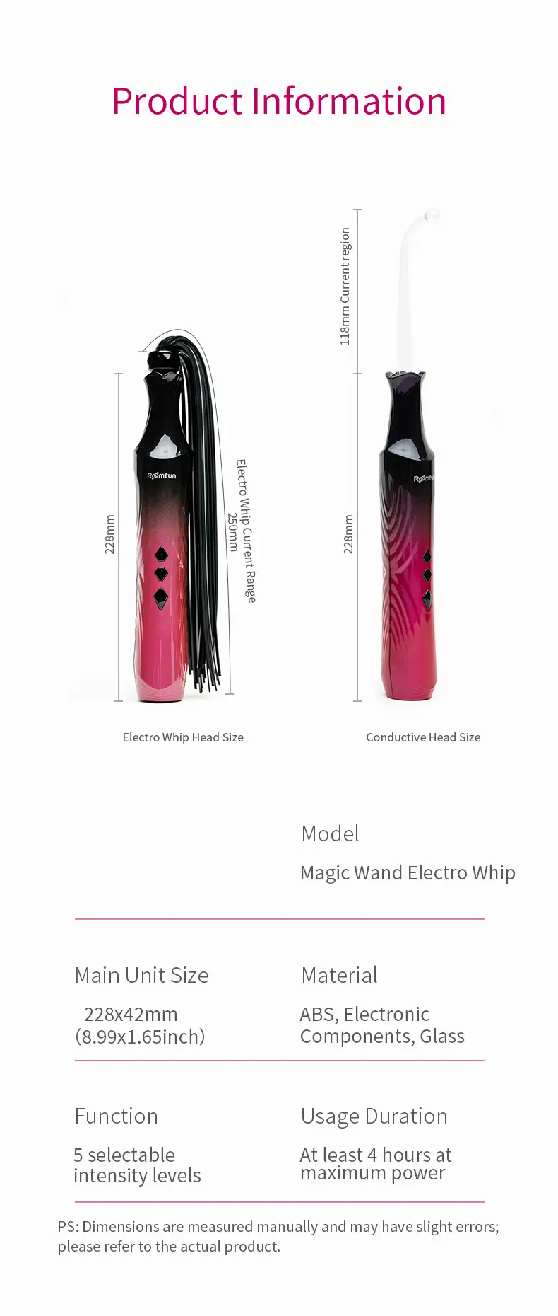 BDSM，BDSM Toys，BDSM Sex Toys，ZW-143 Magic Wand Electro Whip describe (13)