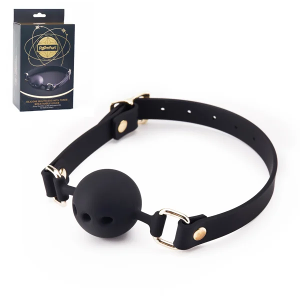 Ball Gag，Bondage Gag，BDSM Ball Gag，ZW-091A Full silicone three-hole ball (6)