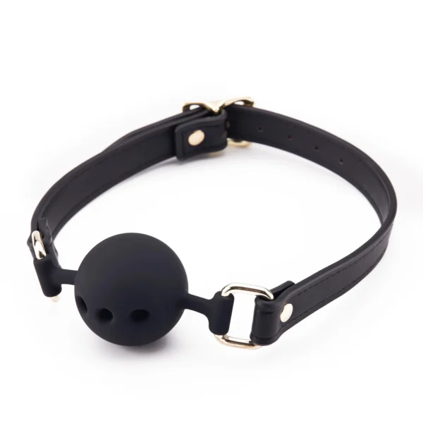 Ball Gag，Bondage Gag，BDSM Ball Gag，ZW-091B Belt silicone three-hole ball (4)