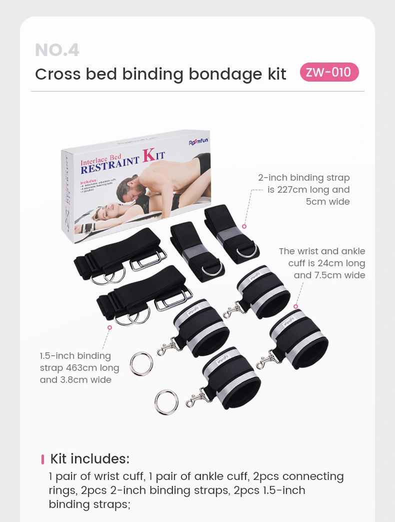 Bondage，Bondage Toys，Bondage Sex Toys，ZW-010 Interlace Bed Restraint kit describe (1)