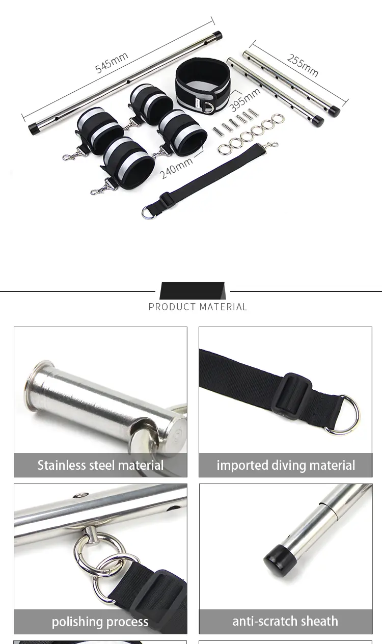 Bondage，Bondage Toys，Bondage Sex Toys，ZW-024 Adjustable Spreader bongdage kit describe (1)