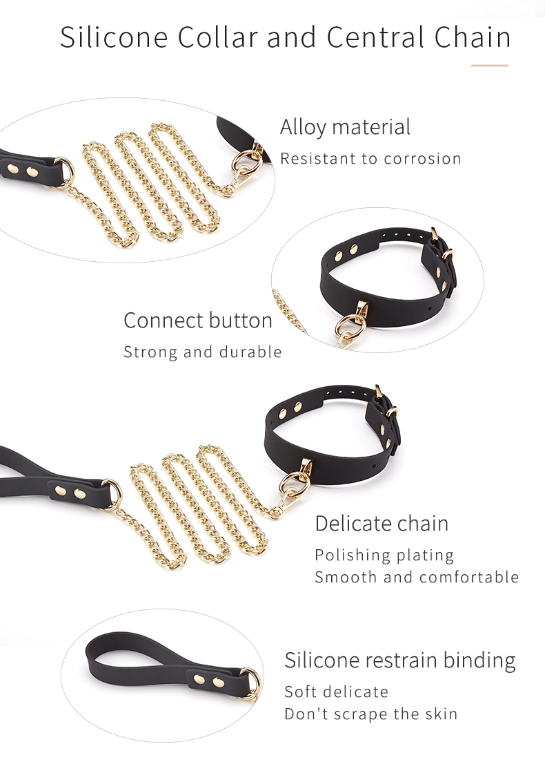 Bondage，Bondage Toys，Bondage Sex Toys，ZW-090 Silicone collar leash describe (4)