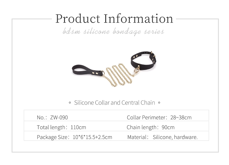 Bondage，Bondage Toys，Bondage Sex Toys，ZW-090 Silicone collar leash describe (5)