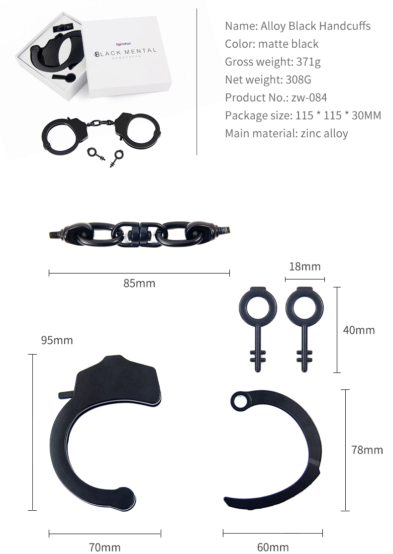 Bondage，Bondage Toys，Bondage Sex Toys，Zinc alloy handcuffs describe (1)