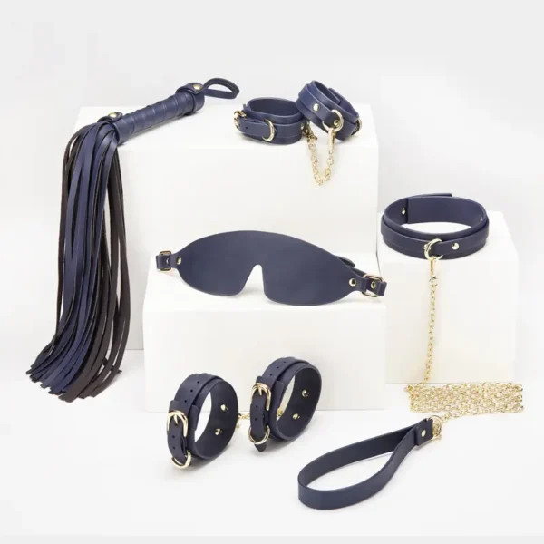 SM Toys，SM Products，SM Sex Toys，Wine red& Navy blue bondage kit (2)